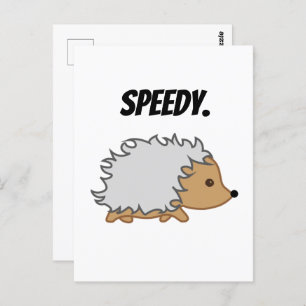 Speedy the Igel Funny Kids Game Cartoon Postkarte