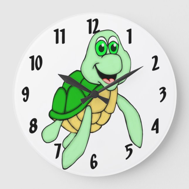 Speedy Turtle Große Wanduhr (Vorderseite)