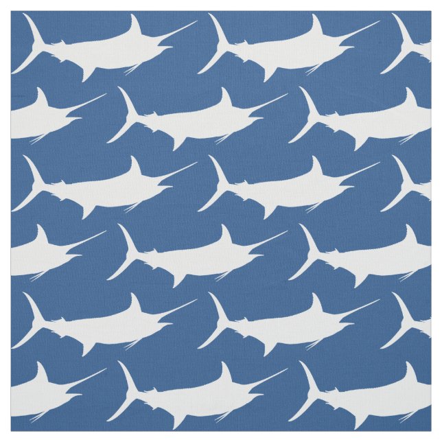 Speerfisch in der Silhouette Stoff (Muster)