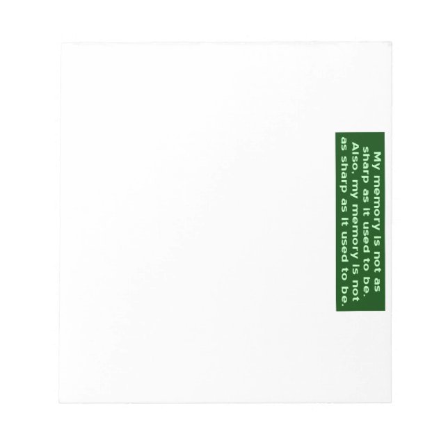 Speicher nicht scharf notizblock (Vorderseite)