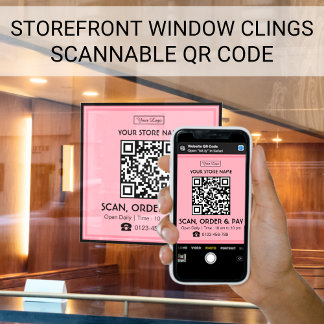 Speicherbares QR-Code-Schild zum Scannen, Bestelle Fensteraufkleber