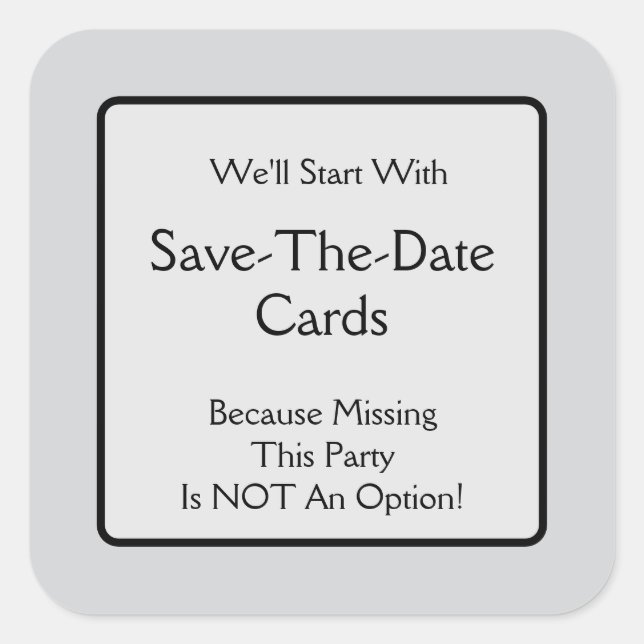 Speichern der Datumskarten Quadratischer Aufkleber (Vorderseite)