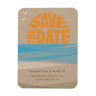 Speichern Sie das Date Magnet, Beach Wedding Magnet
