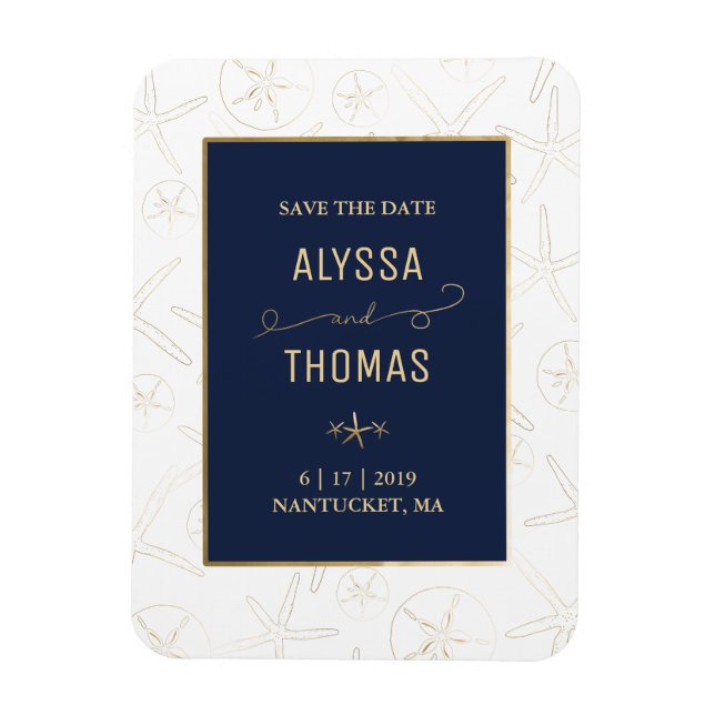 Speichern Sie das Date Magnet - Beach Wedding, Sta (Vertikal)