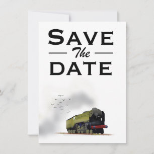 Speichern Sie das Datum der Vintage-Lokomotive-Ein Einladung