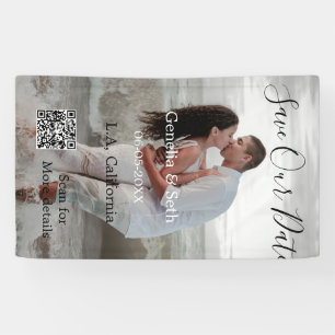 Speichern Sie das Datum einfache minimale QR-Scanc Banner