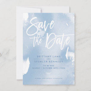 SPEICHERN SIE DAS DATUM elegante bemalte blasse bl Save The Date