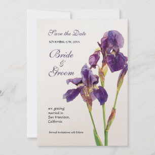 Speichern Sie das Datum - Elegante Iris-Monogramm- Save The Date