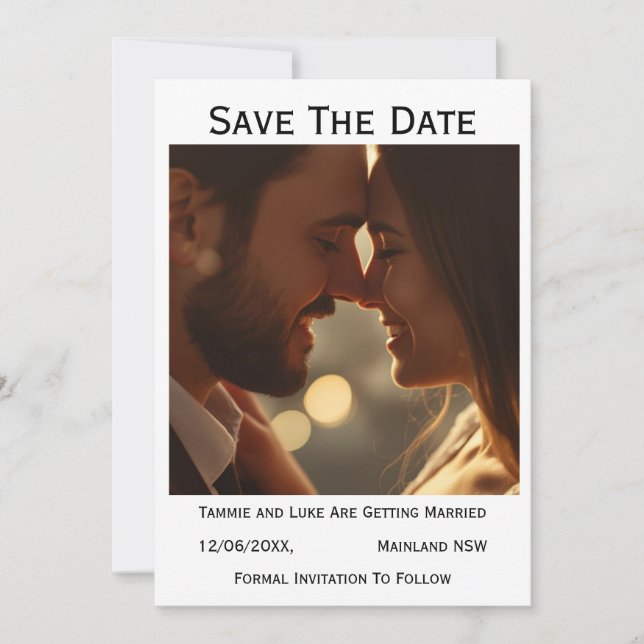 Speichern Sie das Datum Foto-Hochzeitskarte | Pers (Vorderseite)