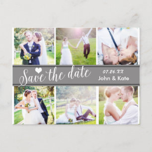 SPEICHERN SIE DAS DATUM Graue Hochzeit 6 FOTO Post Ankündigungspostkarte