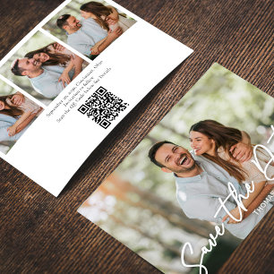 Speichern Sie das Datum Hochzeitsfoto Kalligrafie Einladung