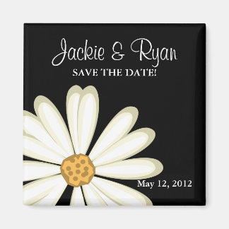 Speichern Sie das Datum Magnet Daisy Wedding White