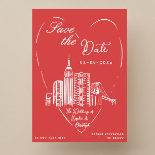 Speichern Sie das Datum New York City Hochzeitskar Einladung