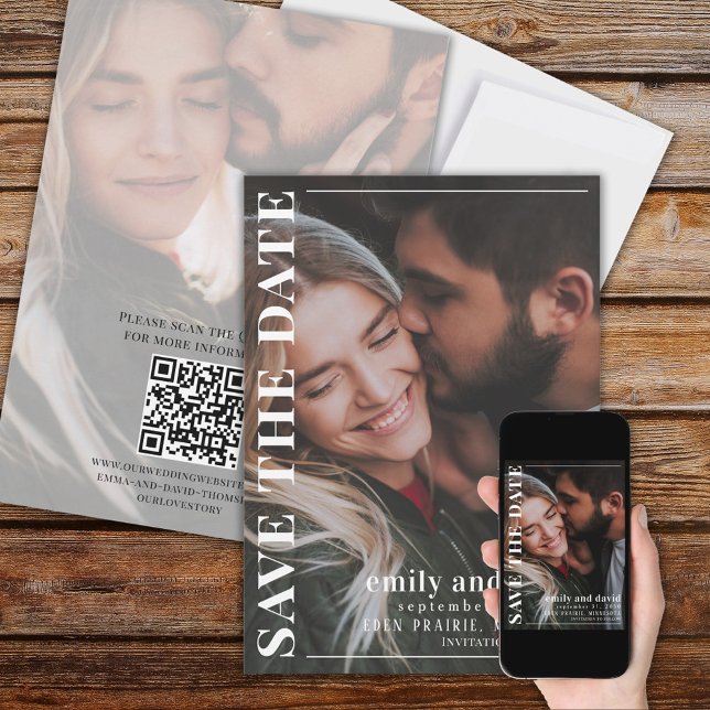 Speichern Sie das Datum QR Code 2 Foto Minimalisti Save The Date (Von Creator hochgeladen)