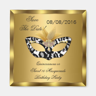Speichern Sie das Datum Quinceanera Sweet 16 Masqu Magnet