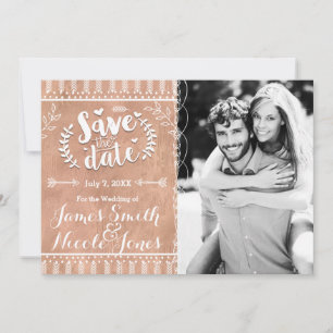 Speichern Sie das Datum Rustikaler Glamour Rosen G Save The Date