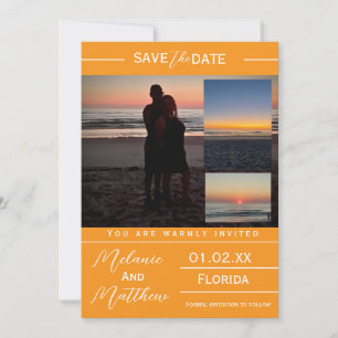 Speichern Sie das Datum Strandfoto-Collage Einladung