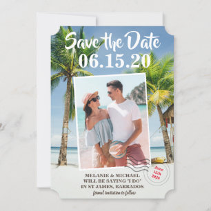 Speichern Sie das Datum Tropisches Gepäckanhänger- Save The Date