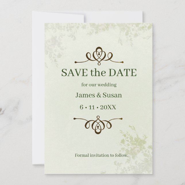 Speichern Sie das formelle Flat Save The Date-Kart Date (Vorderseite)