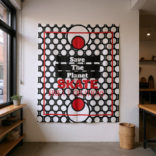 Speichern Sie das Skateboard für den Skate Planet Wandteppich