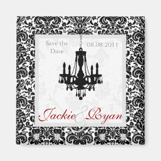 Speichern Sie den Date Magnet Chandelier Schwarz-w