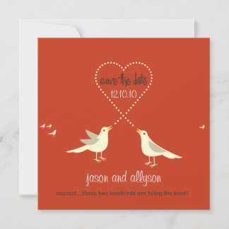 Speichern Sie die Datumsangaben mit Lovebirds {Rot Save The Date