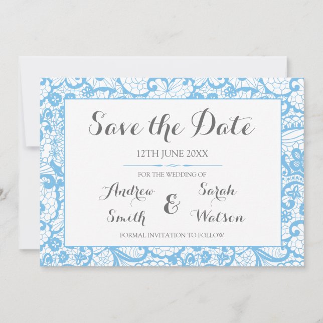 Speichern Sie die Datumskarten, blauer Rand. Save The Date (Vorderseite)