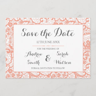 Speichern Sie die Datumskarten , Korallendesign Save The Date