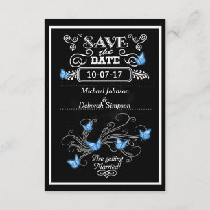 Speichern Sie die Datumskarten mit blauen Schmette Save The Date