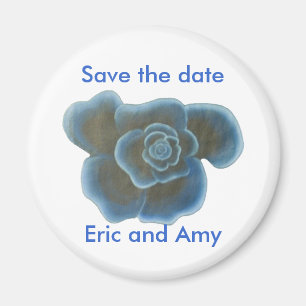 Speichern Sie die Datumsmagnete, Blaue Rose Magnet