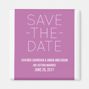 Speichern Sie einfach das Date Magnet, Fuchsia Magnet