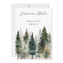 Speichert das Datum |Forest Pines Watercolor (Scal