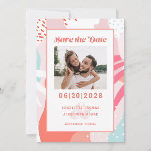 Speichert das Datum Foto Modernes geometrisches Save The Date