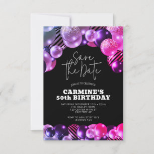 Speichert das Datum Fuchsia 50. Geburtstag Einladung