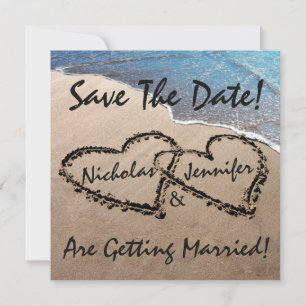 Speichert das Datum Herzen Sandstrand Hochzeits Ei Save The Date