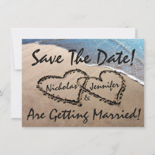 Speichert das Datum Herzen Sandstrand Hochzeits Ei Save The Date
