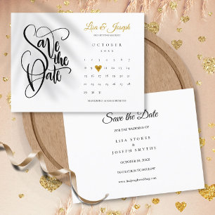 Speichert das Datum Kalender Gold Liebe Herz Postk Ankündigungspostkarte