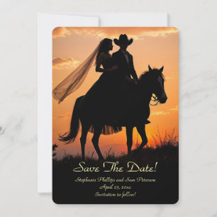Speichert das Datum Land Western Cowboy Cowgirl Einladung