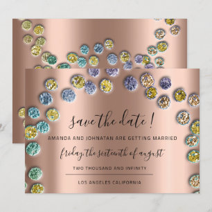 Speichert das Datum Minimalismus Gold Grün Rose Save The Date