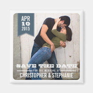 Speichert das Datum Modern Rustic Photo Magnet G