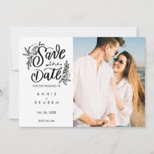 Speichert das Datum Moderne Handschrift Foto Punkt Save The Date