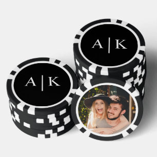 Speichert das Datum Monogrammfoto Pokerchip Pokerchips