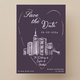 Speichert das Datum New York City NYC Hochzeitskar Einladung