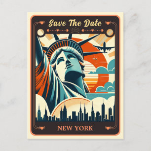 Speichert das Datum New Yorker Einladung Postkar Postkarte