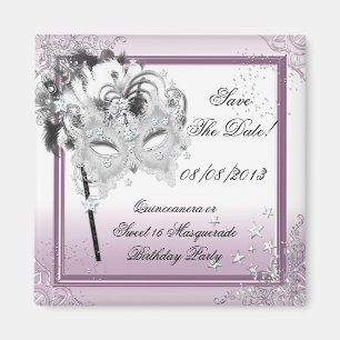 Speichert das Datum Quinceanera Sweet 16 Maskenbal Magnet