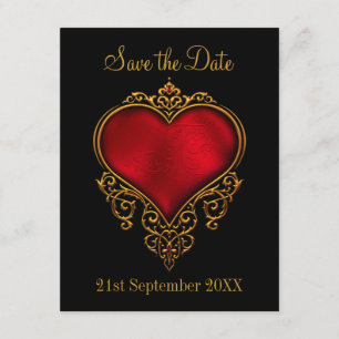 Speichert das Datum Rot Gold Herz Schwarz Save The Date