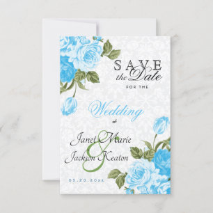 Speichert das Datum Schöne Babyblaue Hochzeitsblum Save The Date