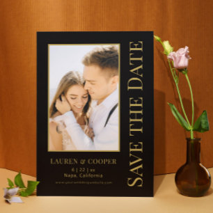Speichert das Datum Schwarz Gold Stilvolle moderne Save The Date