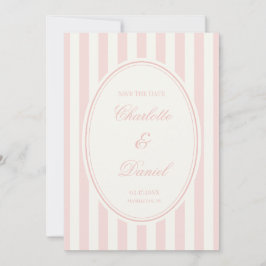 Speichert das Datum Streifen Custom Pastell Rosa Einladung