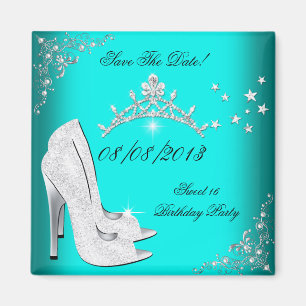 Speichert das Datum Sweet 16 Türkise High Heels Sc Magnet